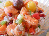 Tuna salad with sweet potato and pomegranate