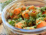 Warm carrot salad with mix pesto