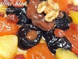 Lham Lahlou: Sweet Meat with Prunes, Dried Apricots, Raisins + Apples