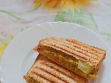 Avacado salad and moong bean patty sandwich - bread recipes