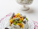 Exotic Meringue Pavlova ☼ Combava, Coconut cream & Exotic Fruits