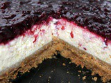Tarta de queso con mermelada casera de moras