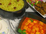 Dry spiced paneer & curry leaf coriander rice