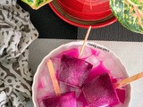 Fresh dragon fruit ice lolly