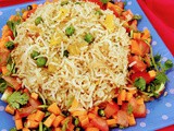 Matar pineapple rice with carrot n tomato salad
