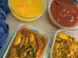 Tangra mach aloo eggplant curry