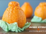 Sumo citrus slices with crème fraîche, pistachios, and mint