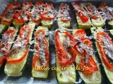 Zucchine al forno con pecorino romano e peperone rosso
