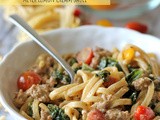 Black Truffle Pasta with Kale, Italian Sausage and Meyer Lemon Cream Sauce and a Giveaway