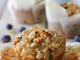 Blueberry Oatmeal Muffins with Granola Crumb Topping