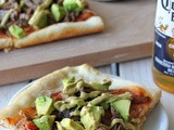 Carnitas Avocado Pizza with Chipotle Avocado Mayonnaise Drizzle #SundaySupper