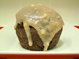 Chocolate Buttermilk Donut Muffins with Strawberry Cream Cheese Glaze