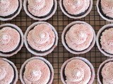 Mother's Day Chocolate Cupcakes with Fresh Strawberry Buttercream