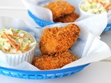 Oven-Fried Chicken with Homemade Coleslaw