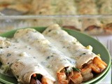 Roasted Shrimp Enchiladas with Jalapeño Cream Sauce
