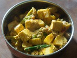 Bhoger Niramish Paneer Phulkopi Aloo Motorshuti diye | Bengali No Onion No Garlic Paneer Recipe