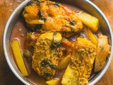 Macher Jhol Piyaj, Aloo, Tomato, Dhonepata diye | Bengali Fish Curry with All-season Vegetables recipe with Video