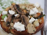 Juicy chaat masala mushrooms with goats cheese on toast