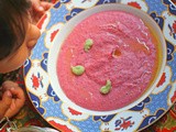 Sweet, silky heat-Beetroot and wasabi houmous