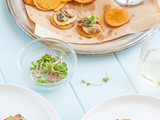 Chickpea Blini with Hummus and Mushrooms {vegan + gluten free}