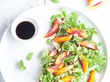 Grilled Nectarine Salad with Basil & Balsamic Syrup {vegan}