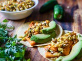 Mexican Street Corn and Roasted Sweet Potato Tacos {vegetarian}