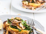 Mushroom, Pear & Cavolo Nero Toasts with Walnuts {vegan}