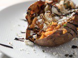 Roasted Yams with Balsamic, Goat Cheese, and Caramelized Onions