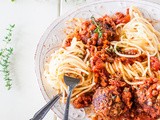 Spaghetti and mushroom and quinoa vegetarian meatballs recipe