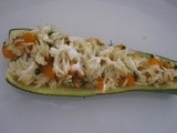 Zucchini rice and vegetable boats