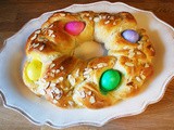 Easter Bread with Coloured Eggs
