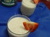 Flaxy Fruity Milkshake ( Flax seed banana strawberry milkshake )