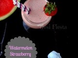 Watermelon strawberry lassi  (Low Fat  version )