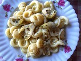 Dischi (pâtes toscanes) aux artichauts marinés