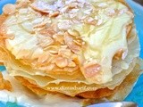 Dessert Bastila - حلو مغربي، بسطيلة بالكريما واللوز