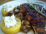 Balsamic Glazed Chicken with Mushrooms, Polenta, and Goat Cheese