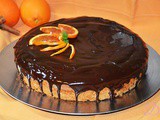 Torta arancia e cannella glassata al cioccolato