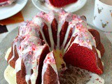 Red Velvet Bundt Cake With White Chocolate Peppermint Cream Cheese Glaze