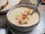 Roasted Garlic Cauliflower Soup (vegan)