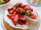 Vegan Lemon Almond Cake With Coconut Whipped Cream & Macerated Strawberries