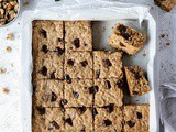 Vegan Oatmeal Cookie Bars With Chocolate And Walnuts