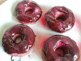 Low carb, berry, chocolate topped donuts