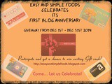 First Blog Anniversary and Giveaway