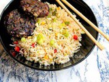 Chinese 5 Spice Fried Rice With 5 Spice Ragi Patties