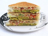Chickpea sandwich / chickpeas sandwich / chole sandwich