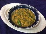 Shrimp With Chopped Taro Leaves/Dudh Kochu Pata Diye Chingri Mach