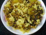 Veg. Side Dish – Banana Flowers With Flattened Rice/Mocha–Chirer Ghanto