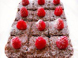 5 Ingredients Fudgy Nutella Brownies with Raspberries