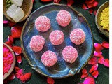 Petha Rose Coconut Ladoo with Condensed Milk (no-cook)