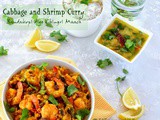 Cabbage and shrimp curry: (Bengali Bandakopi Diye Chingri Maach)